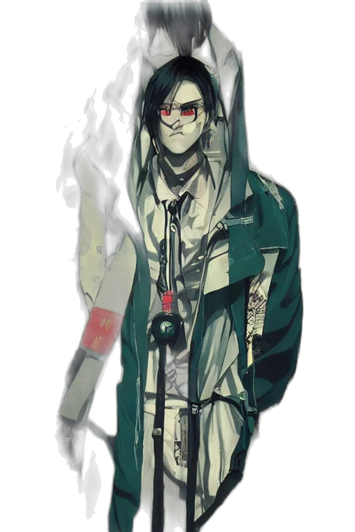 mask, staff, jacket, weapon transparent PNG cut-out