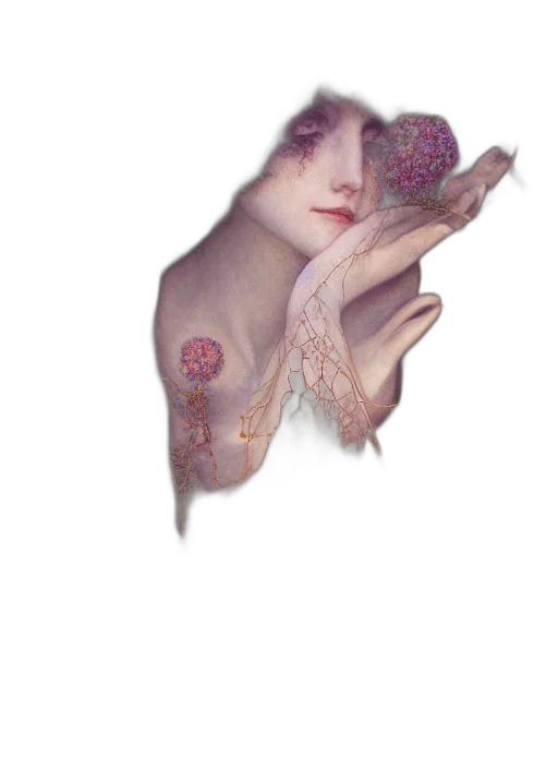 creature, jewelry, face, flower transparent PNG cut-out