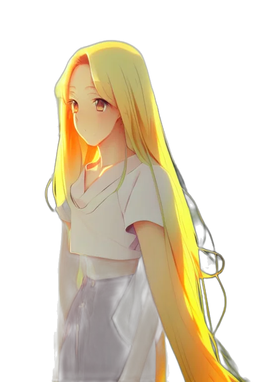dress, hair, staff, crown, anime, pixel art, concept art, 3d render transparent PNG cut-out