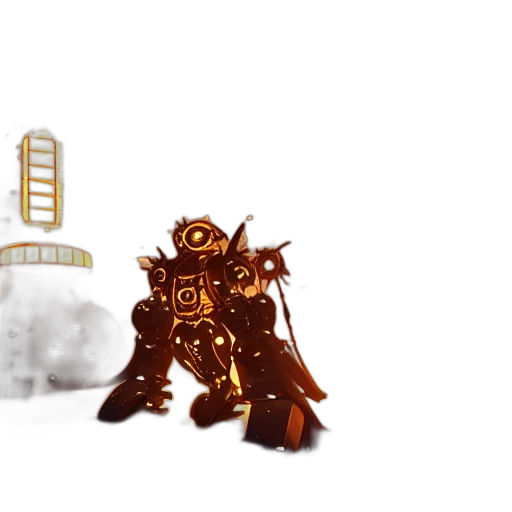 robot, weapon, concept art, 3d render transparent PNG cut-out