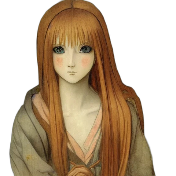 staff, hair, face, fantasy art, anime, photorealistic, concept art, golden transparent PNG cut-out