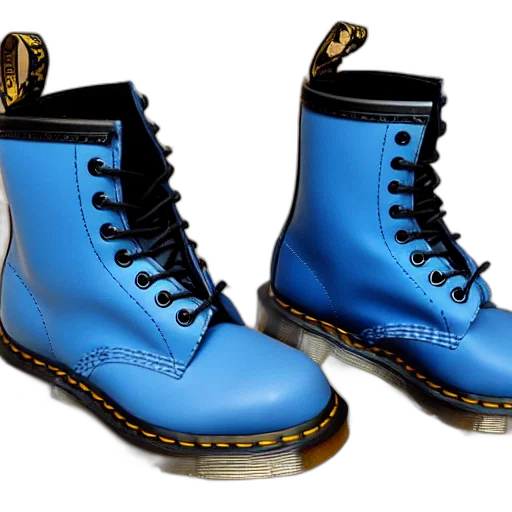 shoes, 3d render, photorealistic, concept art, blue, battered, old, pair transparent PNG cut-out
