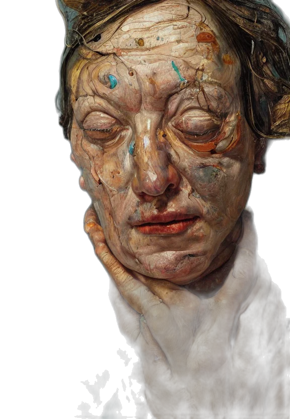 face, mask, photorealistic, oil painting transparent PNG cut-out