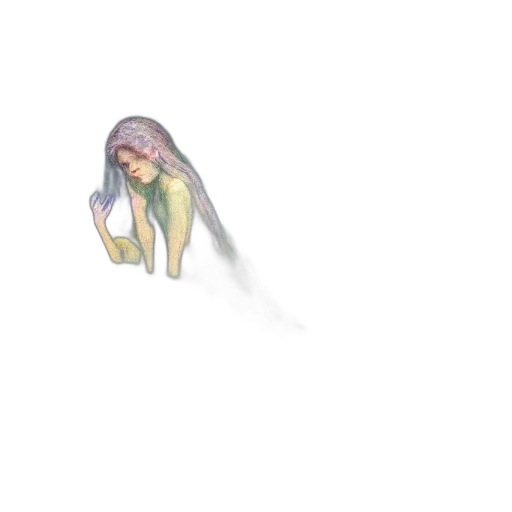 creature, hair, staff, dress transparent PNG cut-out