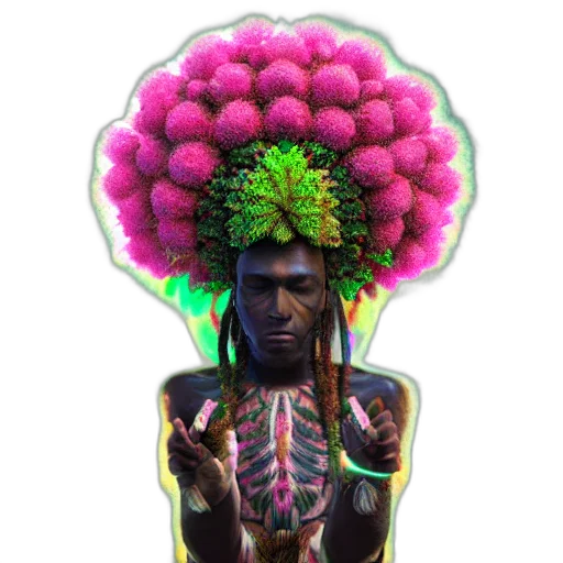 crown, flower, face, staff transparent PNG cut-out