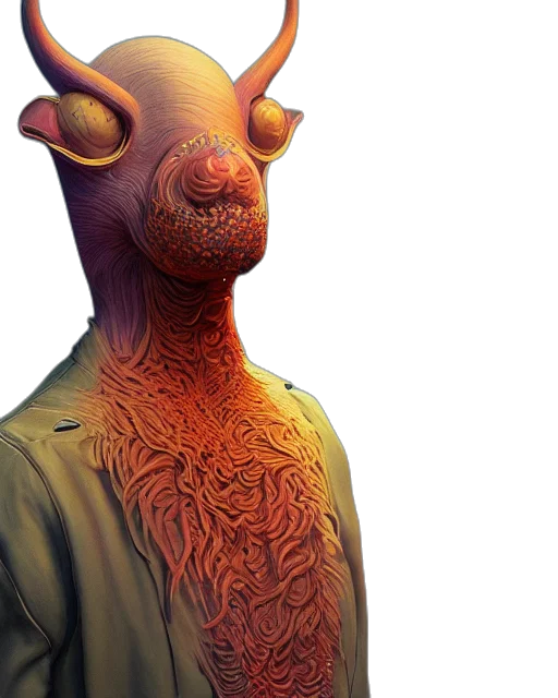creature, mask, face, staff transparent PNG cut-out