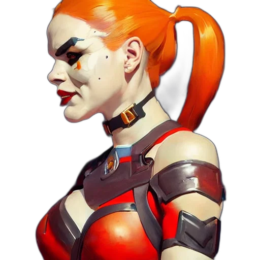 face, concept art, comic book art, cyberpunk, fantasy art, red, greg, manchess transparent PNG cut-out