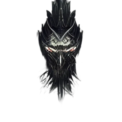 mask, face, dragon, creature, concept art, fantasy art, pixel art, 3d render transparent PNG cut-out