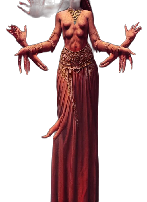 dress, creature, staff, jewelry, concept art, fantasy art, pixel art, 3d render transparent PNG cut-out