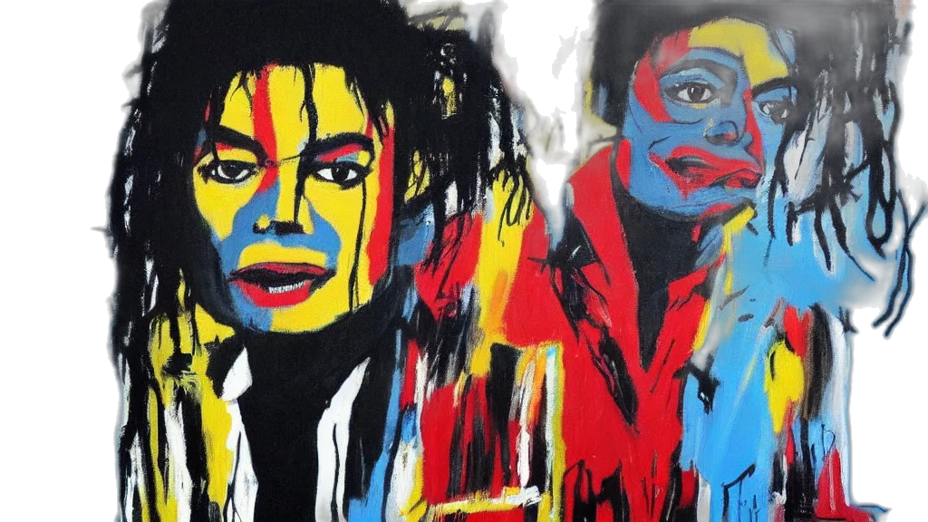 photorealistic, oil painting, watercolor, comic book art, neon lights, michael, jackson, original transparent PNG cut-out