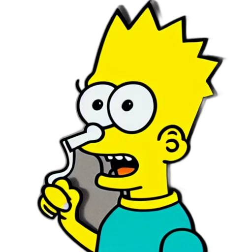 food, cartoon, pixel art, concept art, photorealistic, bart, simpson, smoking transparent PNG cut-out