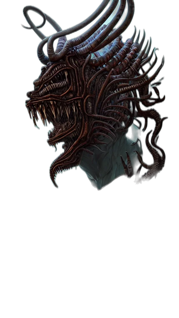 creature, mask, dragon, hair transparent PNG cut-out