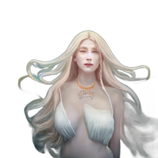 dress, hair, face, creature transparent PNG cut-out