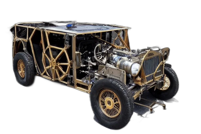car, steampunk, delorean transparent PNG cut-out