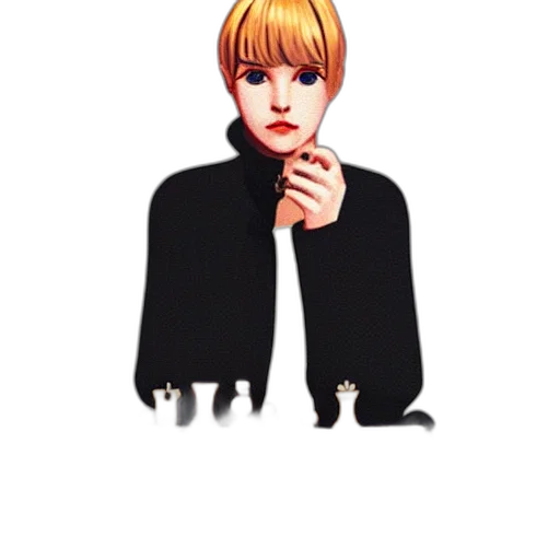 jacket, staff, face, mask, pixel art, cartoon, anime, concept art transparent PNG cut-out