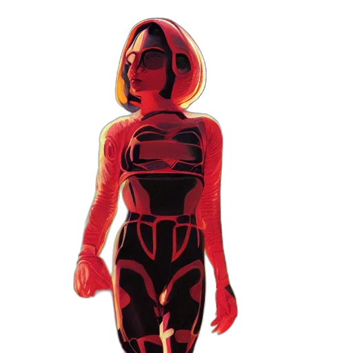 dress, robot, mask, concept art transparent PNG cut-out