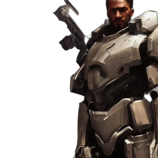 robot, weapon, concept art, 3d render transparent PNG cut-out