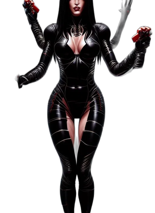 comic book art, concept art, 3d render, cyberpunk, dark, symmetry, gantz, portrait transparent PNG cut-out