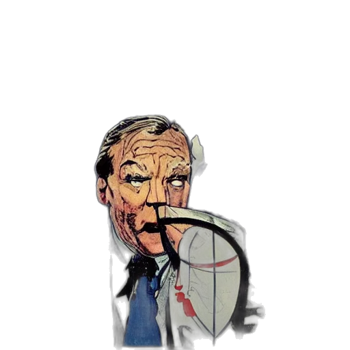 staff, umbrella, face, cartoon, concept art, pixel art, comic book art, blue transparent PNG cut-out
