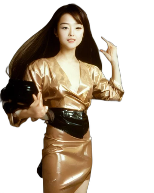 hair, dress, staff, weapon transparent PNG cut-out