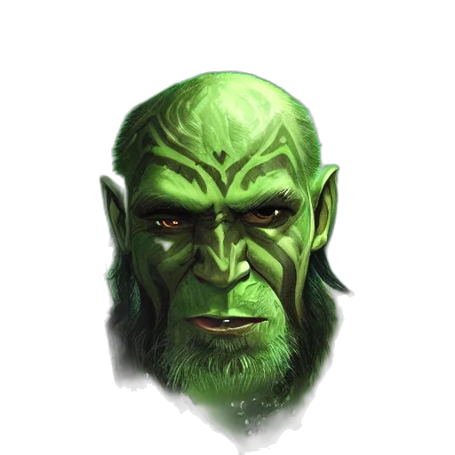 face, mask, creature, staff, fantasy art, concept art, photorealistic, comic book art transparent PNG cut-out