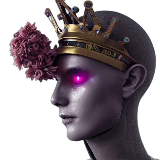 crown, jewelry, hat, mask, concept art, cyberpunk, 3d render, photorealistic transparent PNG cut-out