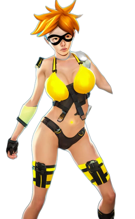 3d render, concept art, comic book art, fantasy art, tracer, game, character, yellow transparent PNG cut-out