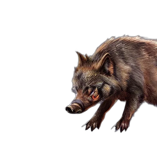 animal, creature, weapon, concept art, photorealistic, 3d render, watercolor, boar transparent PNG cut-out