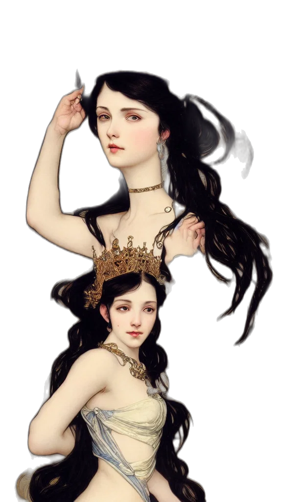 crown, jewelry, dress, fantasy art transparent PNG cut-out