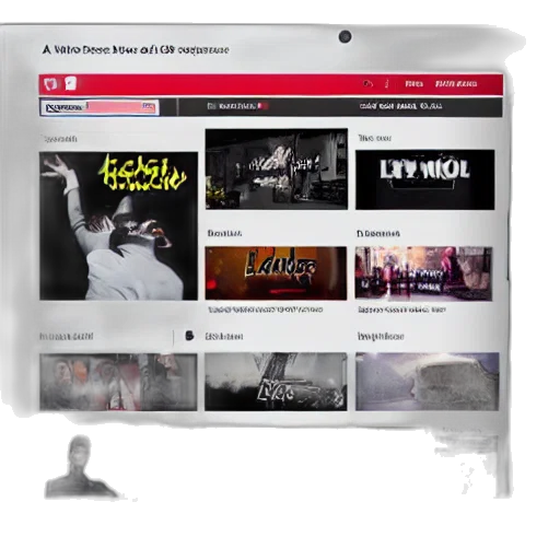 website, like, youtube, but transparent PNG cut-out