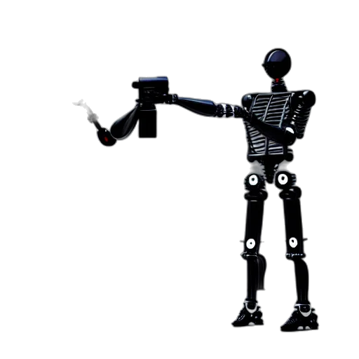 robot, staff, concept art, 3d render, cyberpunk, pixel art, two, subject transparent PNG cut-out