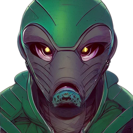 mask, creature, face, comic book art transparent PNG cut-out