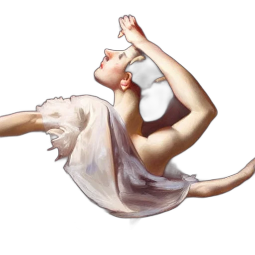 hair, dress, concept art, photorealistic, fantasy art, watercolor, ballerina, painted transparent PNG cut-out