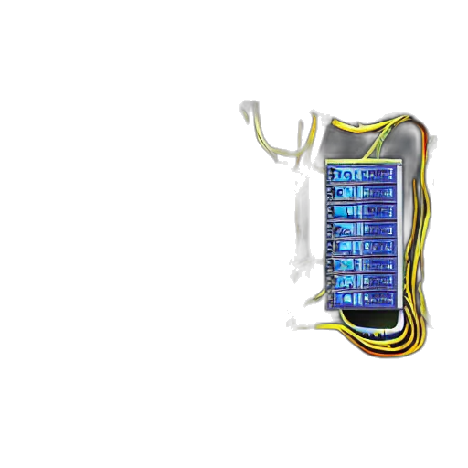 robot, 3d render, cyberpunk, highly, detailed, datacenter, switchgear, protective transparent PNG cut-out