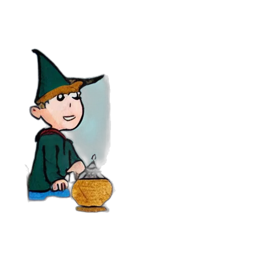 hat, staff, food, pixel art, 3d render, concept art, cartoon, young transparent PNG cut-out