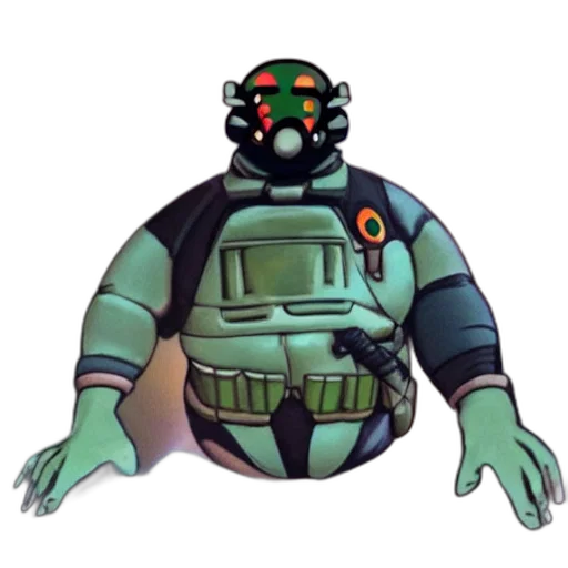 creature, robot, staff, mask, concept art, 3d render, pixel art, comic book art transparent PNG cut-out