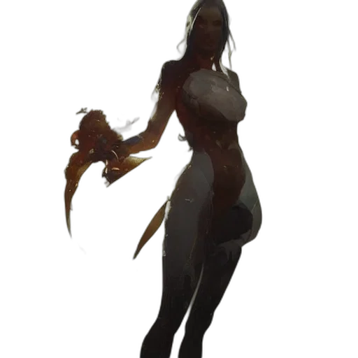 staff, dress, creature, weapon, concept art, fantasy art, pixel art, 3d render transparent PNG cut-out