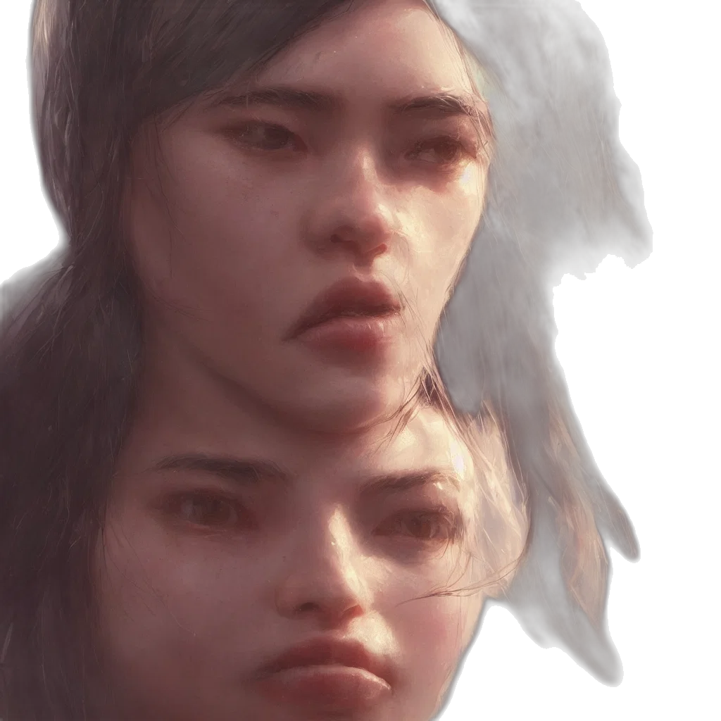face, mask, creature, hair, photorealistic, concept art, fantasy art, 3d render transparent PNG cut-out