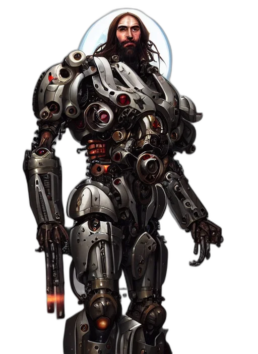 robot, weapon, staff, concept art transparent PNG cut-out