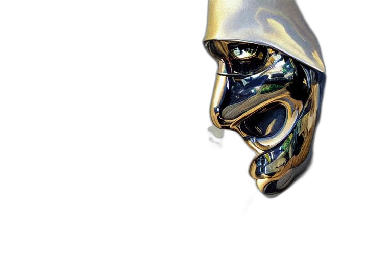 mask, robot, face, jewelry, concept art, cyberpunk, 3d render, photorealistic transparent PNG cut-out