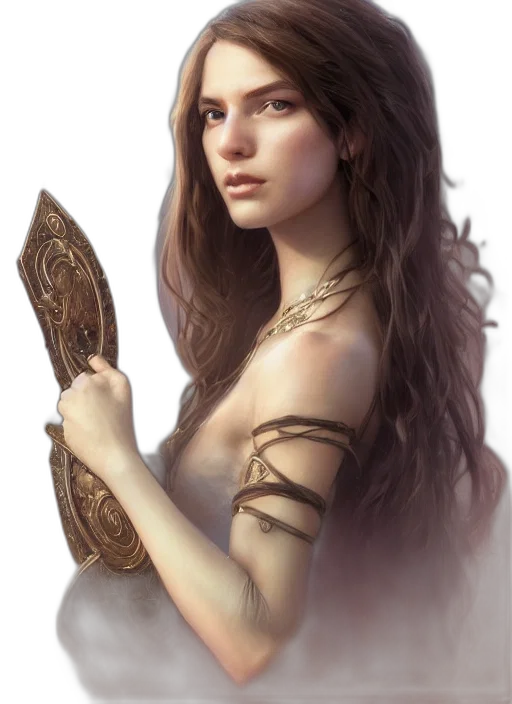 jewelry, sword, face, crown, fantasy art, photorealistic, concept art, oil painting transparent PNG cut-out