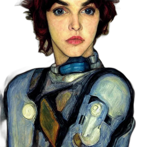 robot, jacket, face, staff transparent PNG cut-out