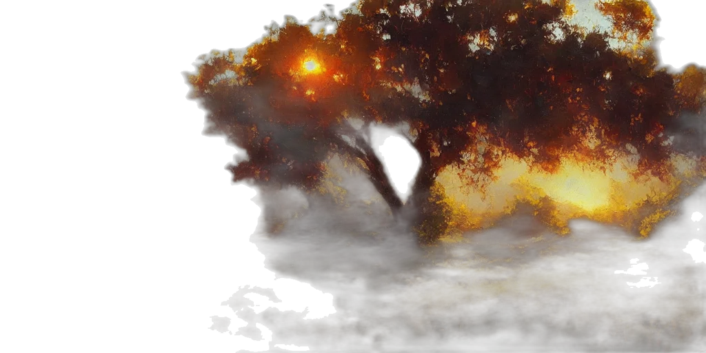 tree, dragon, sword, crown, photorealistic, fantasy art, concept art, 3d render transparent PNG cut-out