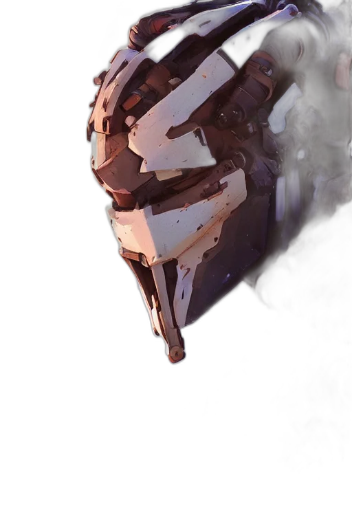 mask, robot, weapon, face, concept art, fantasy art, cyberpunk, watercolor transparent PNG cut-out