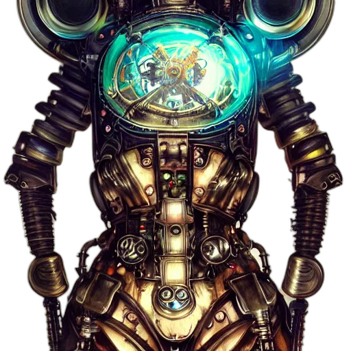 robot, weapon, face, cyberpunk transparent PNG cut-out