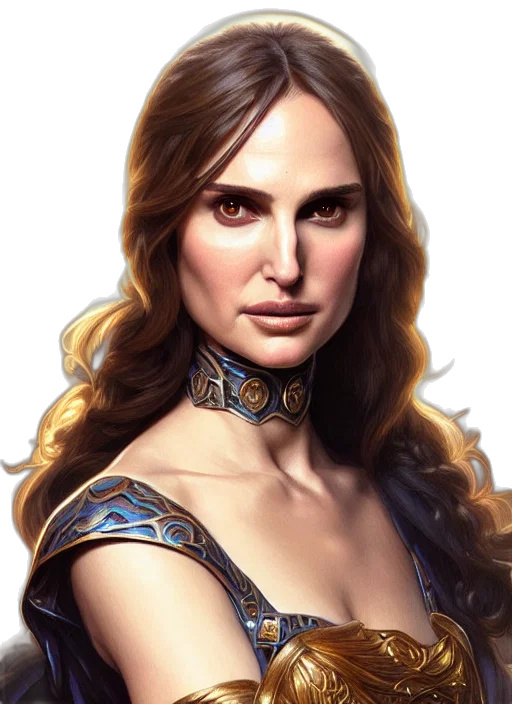 face, jewelry, fantasy art, concept art, photorealistic, comic book art, blue, portrait transparent PNG cut-out