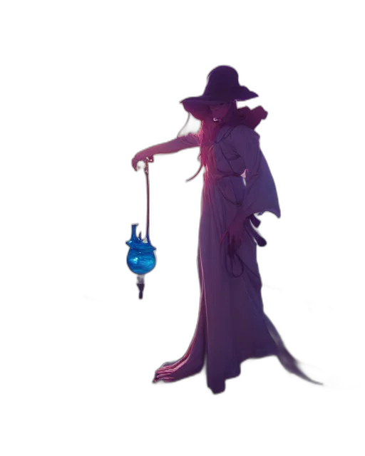 staff, hat, weapon, dress, concept art, pixel art, fantasy art, watercolor transparent PNG cut-out