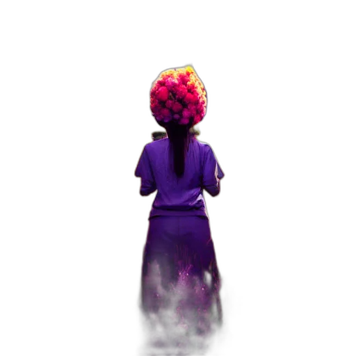 dress, crown, staff, hair transparent PNG cut-out