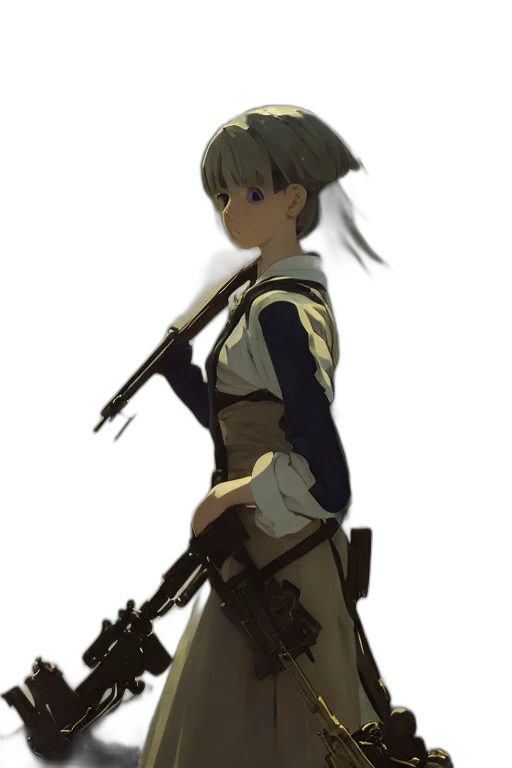 weapon, staff, sword, jacket, concept art, anime, pixel art, fantasy art transparent PNG cut-out
