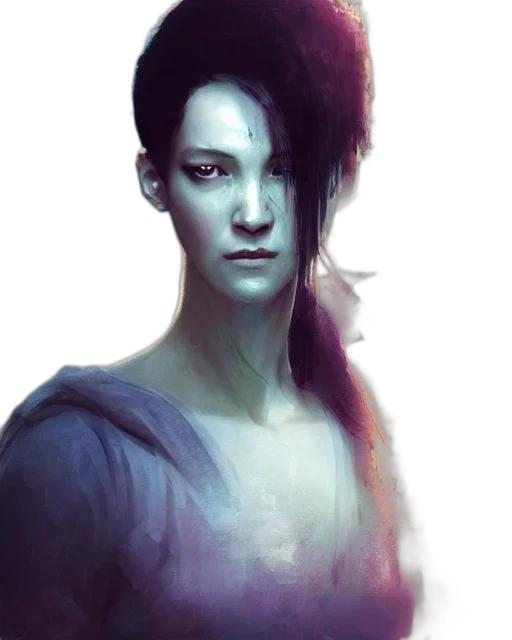 face, dragon, fantasy art, photorealistic, concept art, cyberpunk, blue, dark transparent PNG cut-out